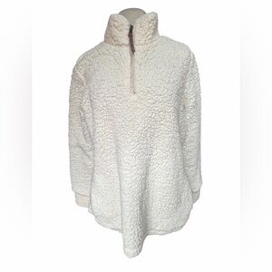 Weatherproof Garment Company Off-White 1/4-Zip Faux‎ Sherpa Fleece Pullover